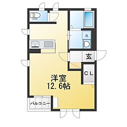 CasaBonita1 ワンルームの間取図画像