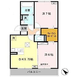 プラムビレッジ2 2DKの間取図画像