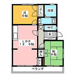 メゾン碧新 2LDKの間取図画像