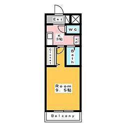 A・City大浜 1Kの間取図画像
