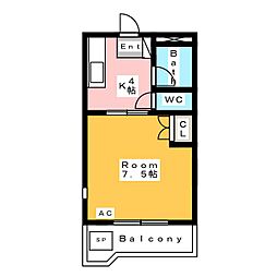 ジュネスサクラ 1Kの間取図画像