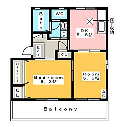 メ・ステッソC 2Kの間取図画像