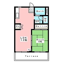 ジュネスA 1LDKの間取図画像