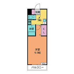 A・City明治本町 1Kの間取図画像