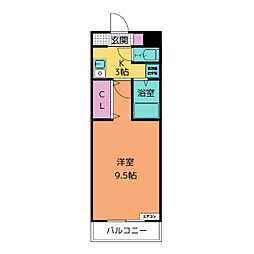 A・City新安城南 1Kの間取図画像