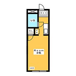 祥福マンション和泉 ワンルームの間取図画像