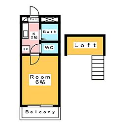 コーポラスノーブル 1Kの間取図画像
