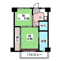 ビレッジハウス塔野地　2号棟  ｜ 愛知県犬山市大字塔野地字長見（賃貸マンション2K・3階・28.98㎡） その2