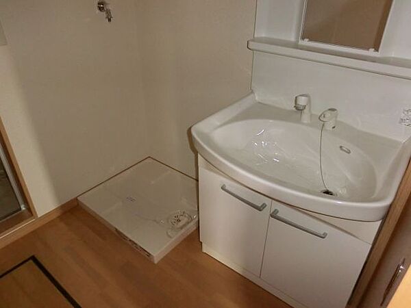 画像10:先発洗面化粧台＆室内洗濯機置き場です