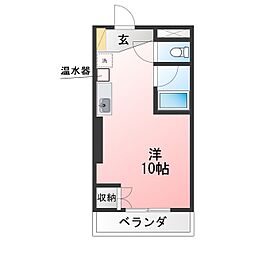 大口平和マンション ワンルームの間取図画像