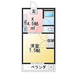 ソフィアマンション 1DKの間取図画像
