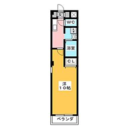 ソレイユミズノ 1Kの間取図画像