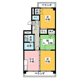 サンシャインロードM 3DKの間取図画像