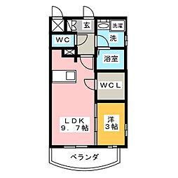 ソフィア天神 1LDKの間取図画像