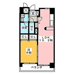 ベルヴィル5 1LDKの間取図画像