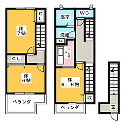 クレスト羽黒 2LDKの間取図画像