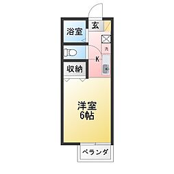 コーポスマイル ワンルームの間取図画像