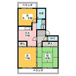アルカサル 3DKの間取図画像