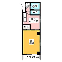 マンション若山 1DKの間取図画像