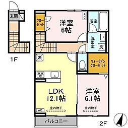 ホープ21 II 2LDKの間取図画像