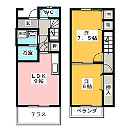 エランドールB 2LDKの間取図画像