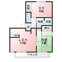 チェリープラザ 2LDKの間取図画像
