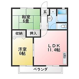 ボヌール 2LDKの間取図画像