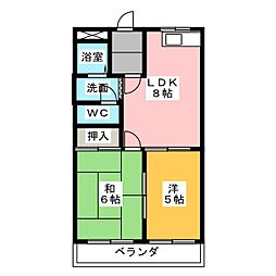 メゾンオクムラ 2LDKの間取図画像