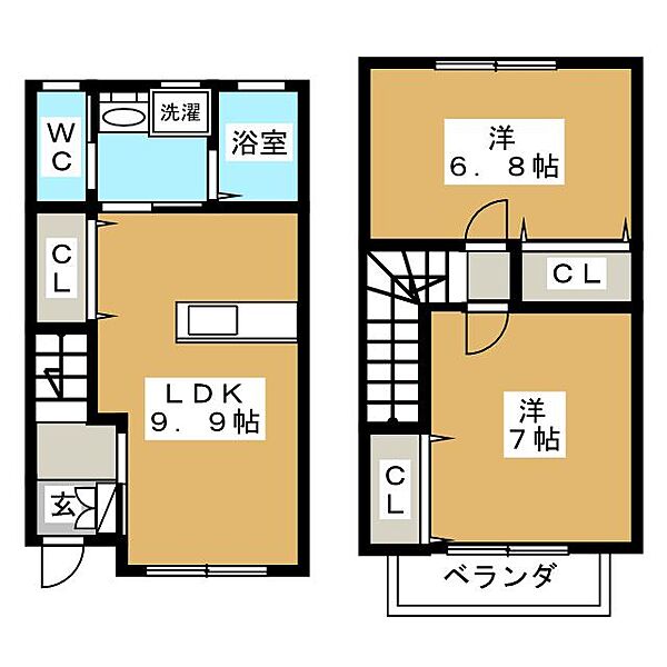 シーアイエス竜神Ｄ ｜愛知県豊田市竜神町桃山(賃貸アパート2LDK・1階・59.00㎡)の写真 その2