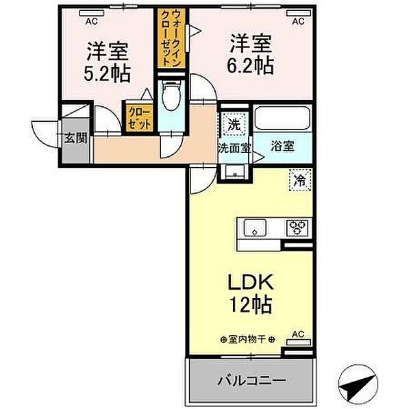 GRAND　D-ROOM浄水　N棟 201｜愛知県豊田市浄水町伊保原(賃貸アパート2LDK・2階・53.76㎡)の写真 その2