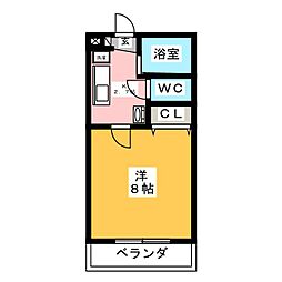 シーアイエス竜神2 1Kの間取図画像
