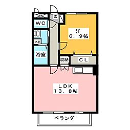 ヨーロピアンシャレー東新煉瓦の家 1LDKの間取図画像