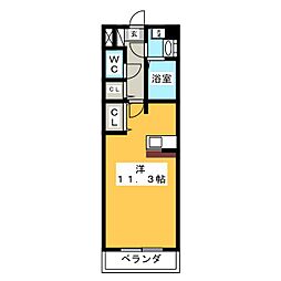 グリーンハイツ ワンルームの間取図画像