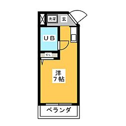 ドミール豊 ワンルームの間取図画像