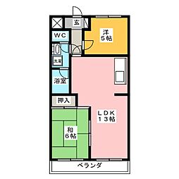 ルミネス宮治 2LDKの間取図画像