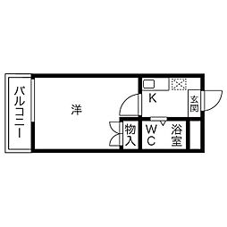 RX豊田 1Kの間取図画像