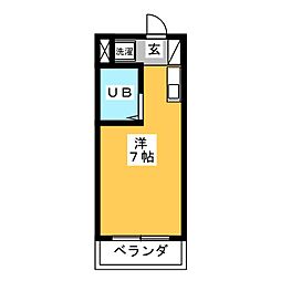 ドミール豊 ワンルームの間取図画像