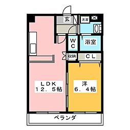 ノア 1LDKの間取図画像