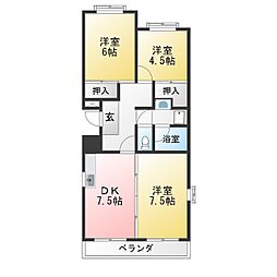 ハイツ幸伸A 3DKの間取図画像