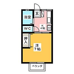 アーバンスクェア 1Kの間取図画像