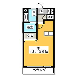 リビングルーム ワンルームの間取図画像