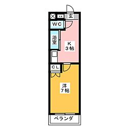 i-port 1Kの間取図画像