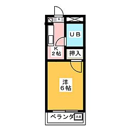 ハイカレッジ泉 1Kの間取図画像