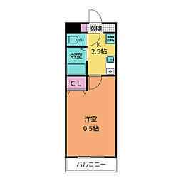 Ａ・Ｃｉｔｙ東新町 1階1Kの間取り