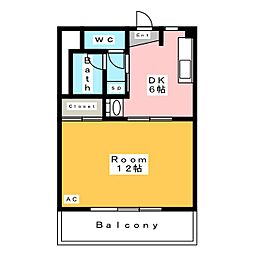 シャトル安祥 3階1DKの間取り