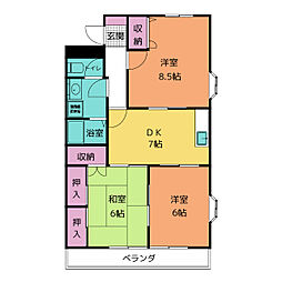 田中ビル 3階3DKの間取り