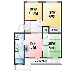ルーラル池浦 3DKの間取図画像