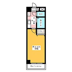 A・City朝日町 1Kの間取図画像