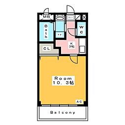 プレミアムキャッスル安城緑町 1Kの間取図画像