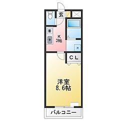 A・City大東町 1Kの間取図画像